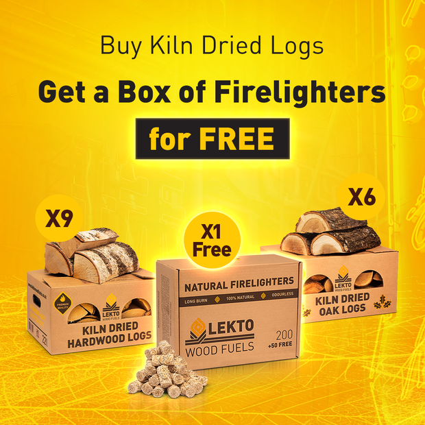 Kiln Dried Birch & Oak Logs + FREE Firelighters Deal