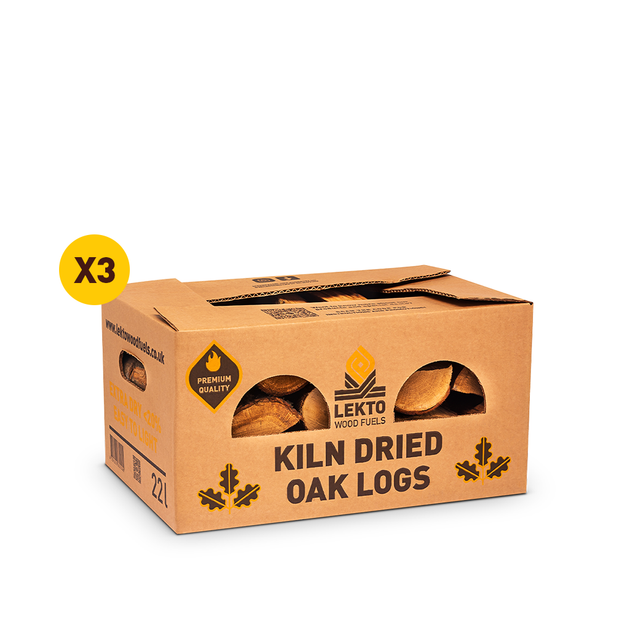 Kiln Dried Logs | Hardwood Oak in Boxes and Pallets