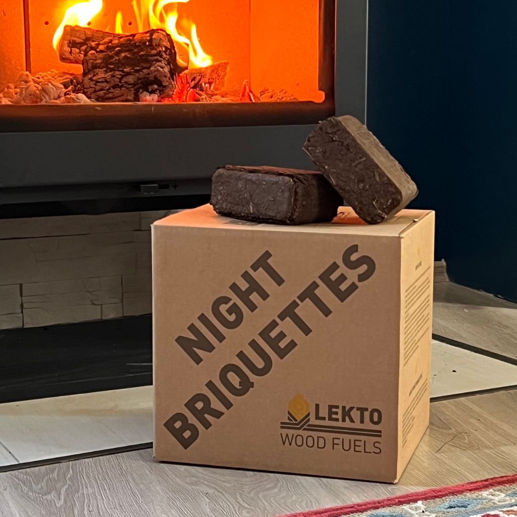 8-Hour Night Briquettes - Long Burning Logs | Lekto Woodfuels